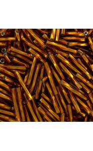 Miyuki twisted bugle beads 2x12mm Dark topaz silver lined TW2012-5